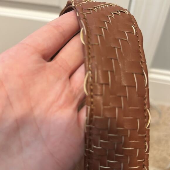 Deux Lux NWT Brown Bond Hobo Bag in Honey Woven Faux Leather Shoulder Purse - Picture 5 of 15